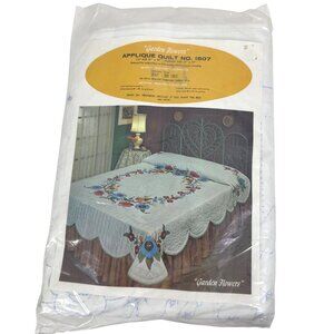 Rare Vintage Progress "Garden Flowers" No. 1507 Applique Quilt Kit New Sealed